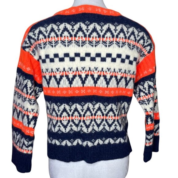 J. Crew 100% Wool Jacquard Fair Isle Knit Sweater Size Small Preppy Winter Small - Picture 4 of 9